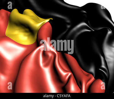 Australian Aboriginal Flag. Close up. Stock Photo