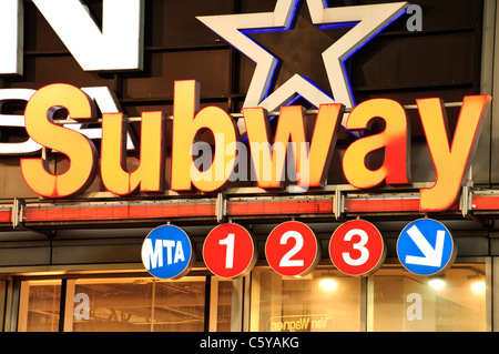 Metro Subway Train station, 34th Street, Herald Square vicinity, Manhattan, New York City, Broadway intersection Stock Photo