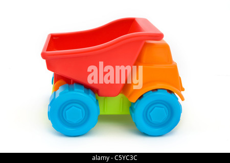 Colorful toy truck isolated on a white Stock Photo