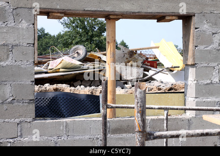 Construction - foundation for a new house Stock Photo