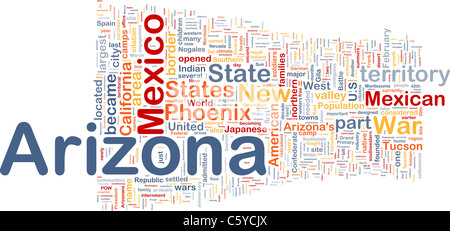 Background concept wordcloud illustration of Arizona American state Stock Photo