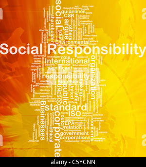 Background concept wordcloud illustration of social responsibility international Stock Photo