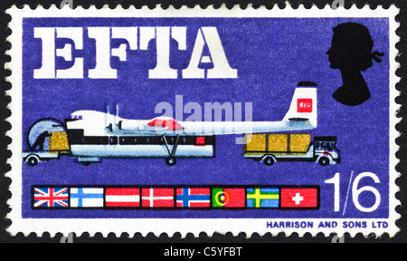 British 1s6d postage stamp EFTA European Free Trade Association issued on 20th February 1967 Stock Photo