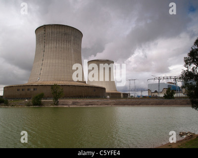 EDF Nuclear power station in the Loire Valley. St. Laurent des Eaux, Loire Valley, France Stock Photo