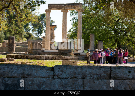 Ancient Olympia,home to Greece's Games 776 BC,Archaeological site & Museum,Gymnasium,Palaestra,Wrestling School,Katakolon,Greece Stock Photo