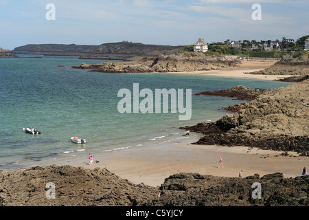Beach 'La Varde',  Rothéneuf, St Malo (Brittany, France). Stock Photo