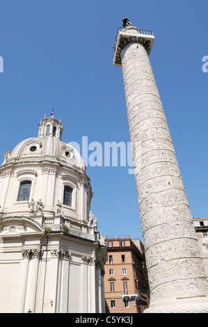 Trajan's Column (Colonna Traiana) detail, Rome Stock Photo