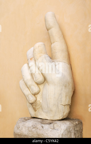 Hand of Emperor Constantine the Great, first Roman emperor to convert to Christianity, Capitoline Museum, Rome Stock Photo