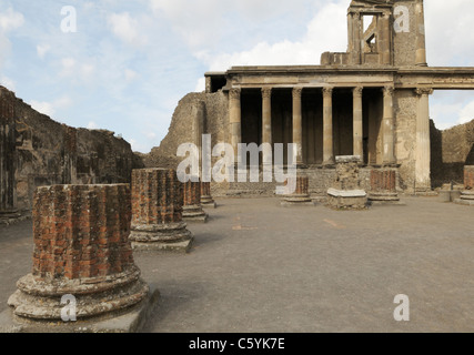 Pompeii basilica, from the 2nd century BC.  The building was used for administration of justice and settling disputes Stock Photo
