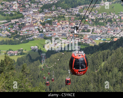 Seiser Alm cable car from Ortisei to the Alpe di Siusi, Val Gardena, Italy Stock Photo