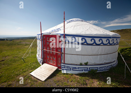 A yurt in the Sancy Massif (Puy-de-Dôme - Auvergne - France). Yourte dans le Massif du Sancy (Puy-de-Dôme - Auvergne - France). Stock Photo