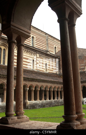 Cloister of the Basilica of San Zeno, Verona, Italy Stock Photo