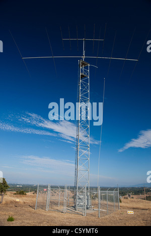 Radio antenna on a hill near the Dish, in the Stanford Foothills, Stanford, California, United States of America. Stock Photo