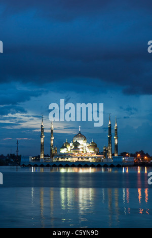 Crystal Mosque at Wan Man island in Kuala Terengganu, Malaysia. Stock Photo