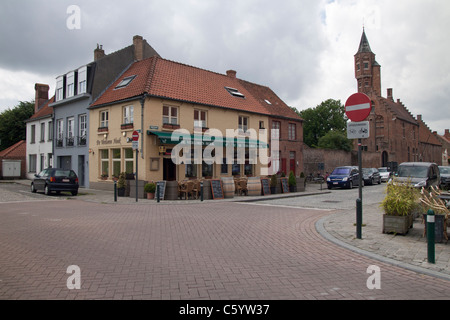 Street scene in Bruges Belgium. Stock Photo