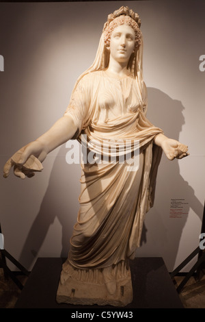 Italy, Rome, The Palatine, The Cryptoporticus, Marble Statue of a Priestess Stock Photo
