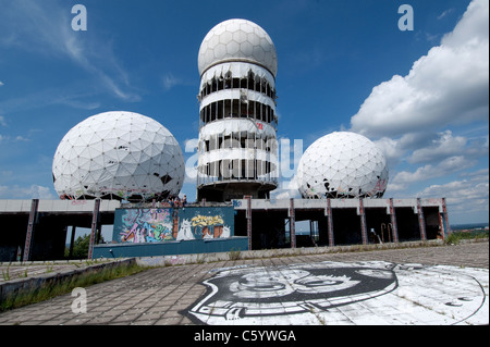 Former US listening station on the top of the hill Devil's Mountain, Berlin Grunewald Forest, Germany 2011 Stock Photo