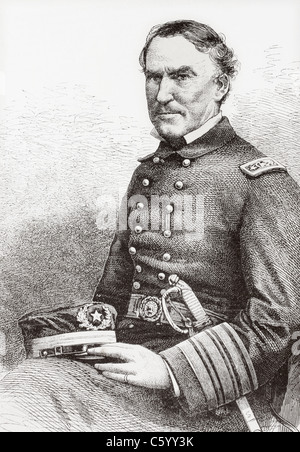 David Glascoe Farragut, 1801 - 1870. American admiral on Union side during Civil War. Stock Photo