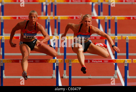 JENNIFER OESER & LILLI SCHWARZ GERMANY OLYMPIC STADIUM BEIJING CHINA 15 August 2008 Stock Photo
