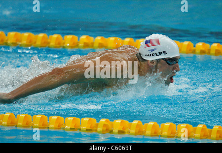 MICHAEL PHELPS MENS 400M INDIVIDUAL MEDLEY OLYMPIC STADIUM BEIJING CHINA 09 August 2008 Stock Photo