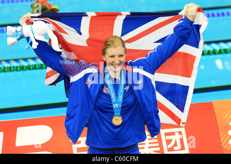 Rebecca Adlington (GBR) won a gold medal for 14th FINA World Championships Shanghai 2011. Stock Photo