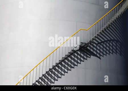 Silhouette of stairs on silo Stock Photo