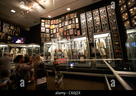 tourists visit the racquetball court full of memorabilia graceland mansion memphis tennessee usa Stock Photo