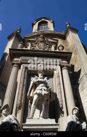 Monument of Gaspard de Coligny  in the Rivoli street Paris, France Stock Photo