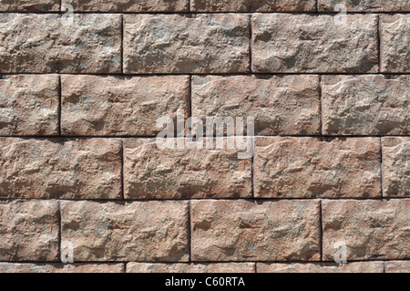 Tiled textured granite wall Stock Photo
