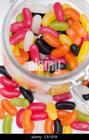 Jelly Beans in a jar Stock Photo