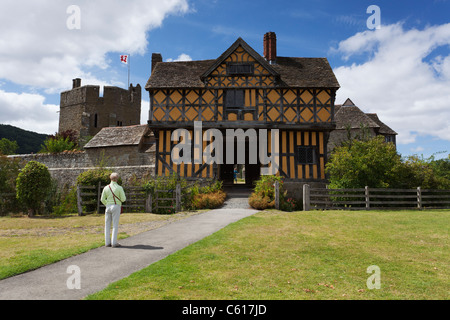 The beautiful Stokesay castle in Shropshire. One of the finest and best preserved fortified medieval manor houses in England Stock Photo