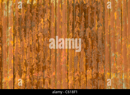 Rusty corrugated metal roof panel Stock Photo
