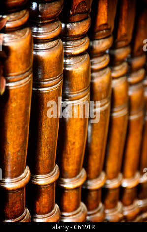 Stair Bannisters at Ightham Mote, Kent. England. Stock Photo