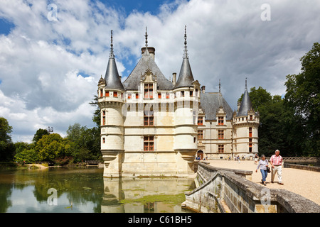 Chateau at Azay le Rideau, Indre et Loire, France, Europe Stock Photo