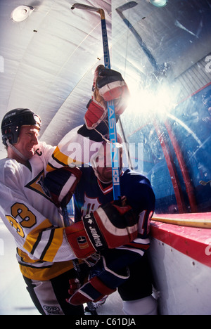 Ice Hockey players in action. Stock Photo