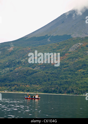Fishing boat in Beagle Channel, Argentina Stock Photo