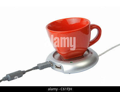 USB warmer with cup with clipping path Stock Photo