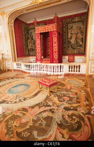 France, Loire Valley, Chambord Castle, King Louis XIV Bedroom Stock Photo