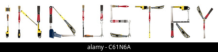 Industry word made of different hand tools Stock Photo