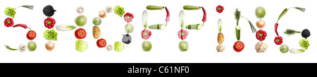 Shopping word made of different type of vegetables Stock Photo