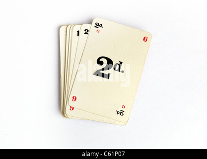 Sum It, cards from a pack of vintage 1960's game. Stock Photo