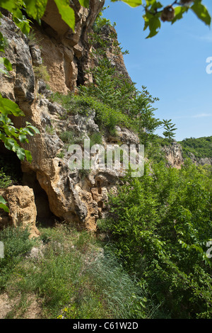 Rusenski Lom Natural Park, a rock monastery near Ivanovo village, Balkans, Bulgaria Stock Photo