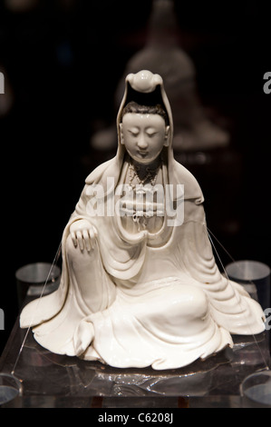 Ancient White Jade Buddha in Tianjin Museum, People's Republic of China Stock Photo