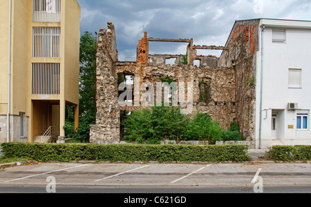 War damaged buildings in Mostar, Bosnia and Herzegovina Stock Photo