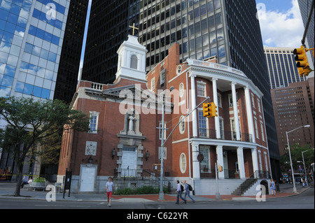 The rectory of the Shrine of St. Elizabeth Ann Bayley Seton, the first American-born saint, is in Manhattan and dates from 1793. Stock Photo