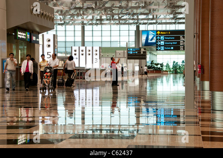 Landside departure hall, Changi Airport Terminal 3, Singapore Stock Photo