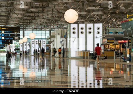 Landside departure hall, Changi Airport Terminal 3, Singapore Stock Photo