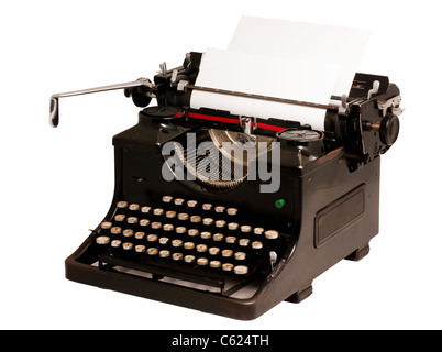 Old vintage typewriter isolated on white background Stock Photo