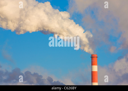 Smokestack in an oil refinery Stock Photo