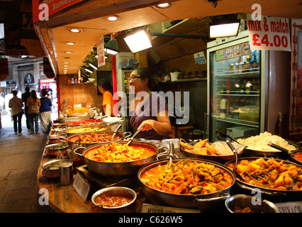 A food stall at Camden Lock Market, Camden Town, London, England, U.K. Stock Photo